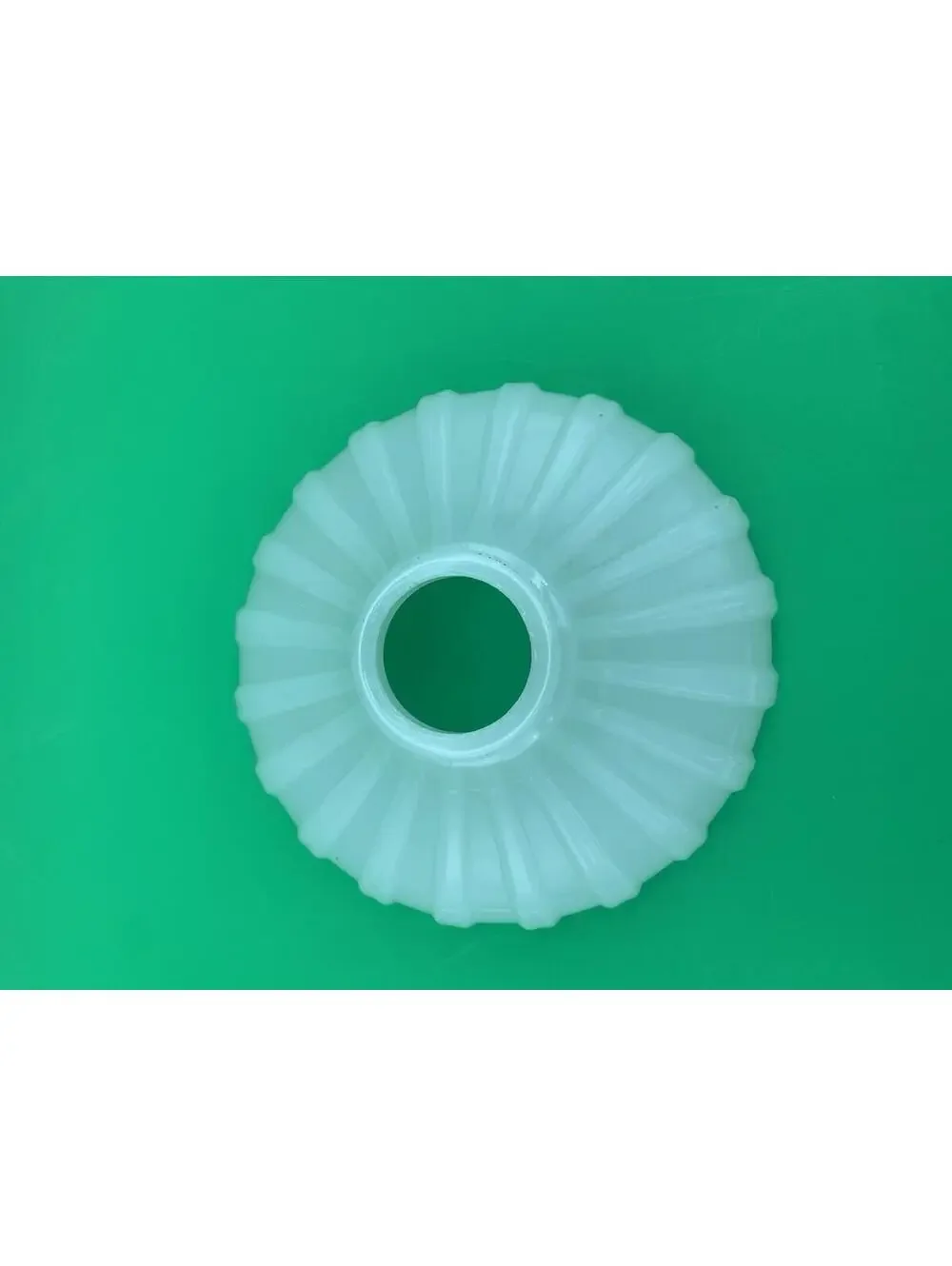 Vintage Milk Glass Ribbed Clam Broth Pattern Lamp or Light Fixture Shade - 7.25
